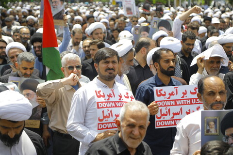 تصاویر/ راهپیمایی نمازگزاران قمی در حمایت از مردم مظلوم غزه و محکومیت جنایات رژیم کودک‌کش صهیونیستی
