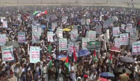 مسيرات مليونية كبرى في صعدة إسنادا لفلسطين