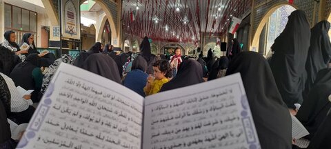 تصاویر/حضور طلاب مدرسه علمیه فاطمه الزهرا (س) در مراسم دعای عرفه