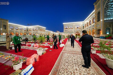 سفرة العطاء العلوي تمتد في صحن السيدة فاطمة الزهراء (عليها السلام) بمناسبة عيد الغدير الأغر