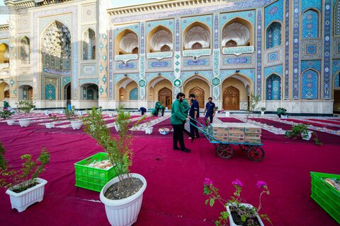 سفرة العطاء العلوي تمتد في صحن السيدة فاطمة الزهراء (عليها السلام) بمناسبة عيد الغدير الأغر