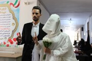 تصاویر/ ازدواج با تم انتخابات در زرندیه