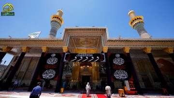 تصاویر/ حرم امامین کاظمین (ع) در استقبال از محرم سیاه‌پوش شد
