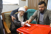 تصاویر/ ایران کے 14ویں صدارتی انتخابات کے دوسرے مرحلے میں آیت اللہ محفوظی کی شرکت