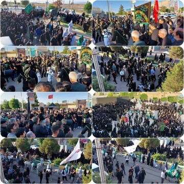 فیلم همزمان با فرارسیدن ماه محرم، کاروان نمادین کربلا در شهر سندرک به حرکت درآمد