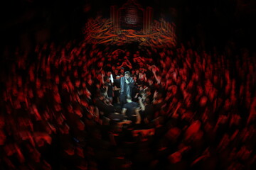 تصاویر/ مراسم عزاداری هیئت فاطمیون قم