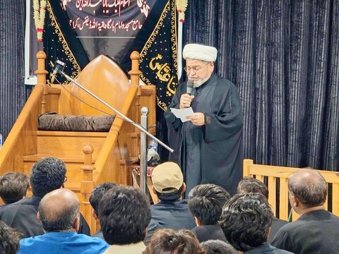 علامہ شبیر میثمی کا امام بارگاہ بقیة الله کراچی میں انتظامات کا جائزہ اور خطاب