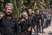 تصاویر| عزاداری هیئت قشقایی ها در روز تاسوعای حسینی در حرم مطهر شاهچراغ(ع)