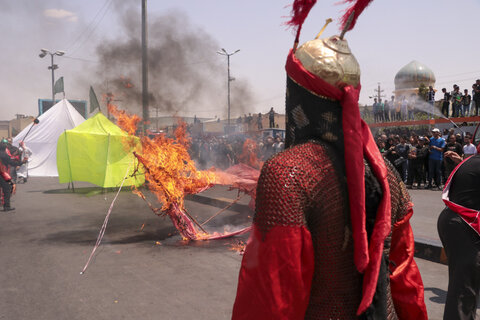 تصاویر| مراسم خیمه سوزان ظهر روز عاشورا در شیراز