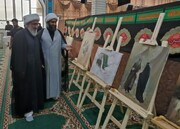 بازدید نماینده ولی فقیه در بوشهر از آثار نقاشی محرمی هنرمندان