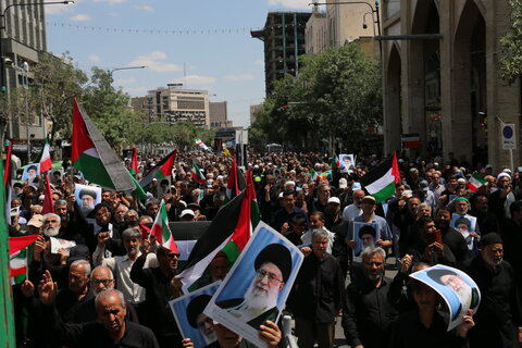 تصاویر/راهپیمایی مردم مشهد در حمایت مردم مظلوم غزه
