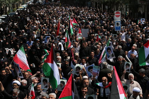 تصاویر/راهپیمایی مردم مشهد در حمایت مردم مظلوم غزه