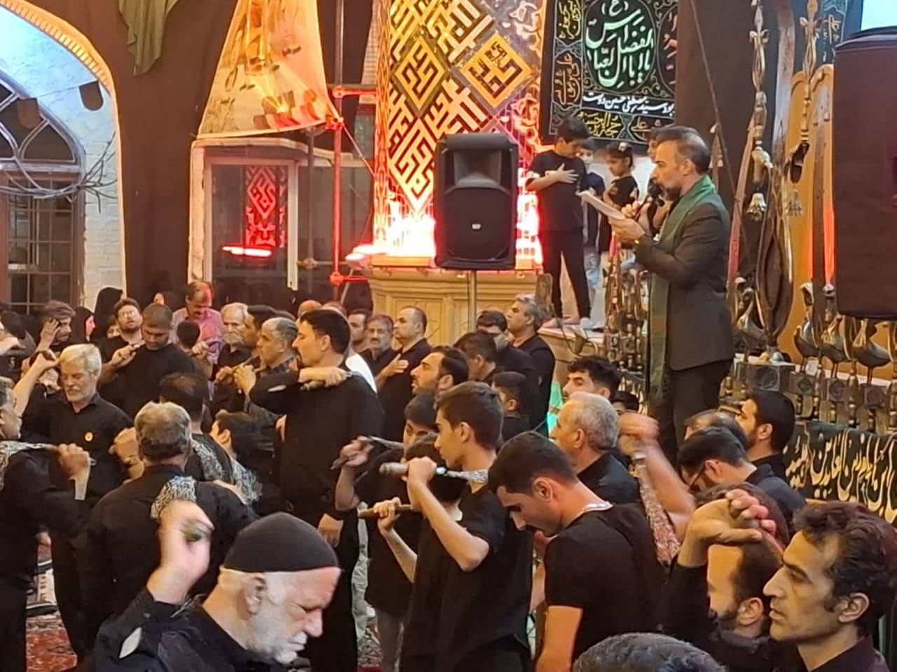 عزاداری هیئت سجادیه کاشان در سیزدهمین شب محرم+ عکس و فیلم