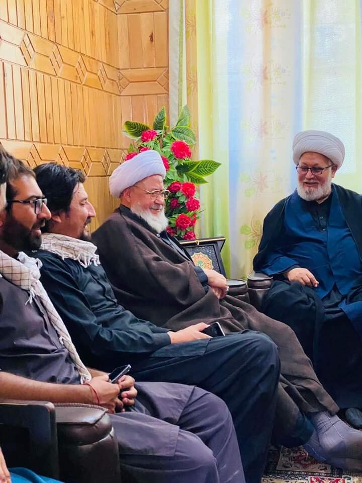 آیت اللہ غلام عباس رئیسی کی امام جمعہ سکردو علامہ شیخ حسن جعفری سے ملاقات؛ ملکی و علاقائی امور پر تبادلہ خیال