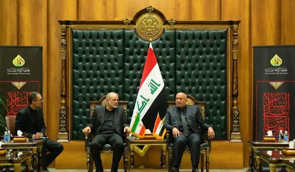 Governor of Karbala meets with Iran’s Interior Minister on Arbaeen Pilgrimage