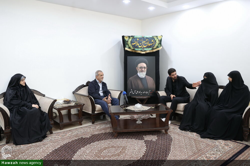 دیدار پزشکیان با خانواده شهید آل هاشم + تصاویر