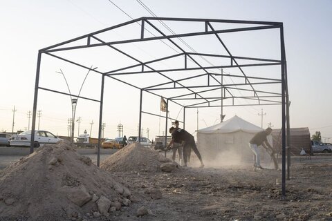 Photos/Installés des postes d'accueil les pèlerins d'Arbaeen à Basra