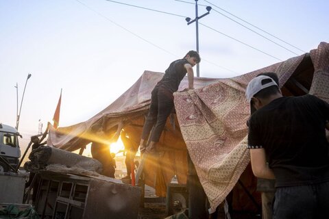 Photos/Installés des postes d'accueil les pèlerins d'Arbaeen à Basra