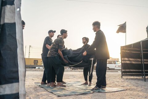 Photos/Installés des postes d'accueil les pèlerins d'Arbaeen à Basra