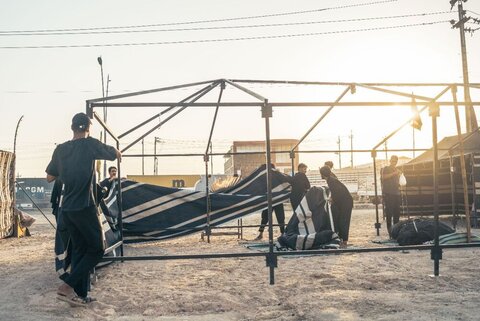 Photos/Installés des postes d'accueil les pèlerins d'Arbaeen à Basra