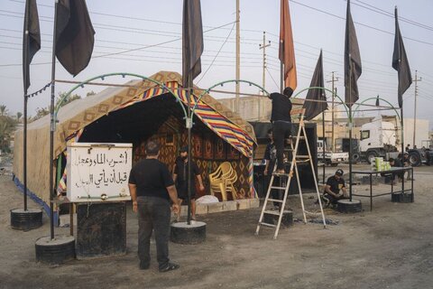 Photos/Installés des postes d'accueil les pèlerins d'Arbaeen à Basra