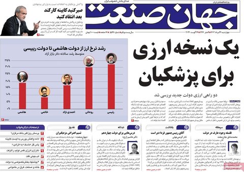 صفحه اول روزنامه‌های چهارشنبه ۲۴ مرداد ماه