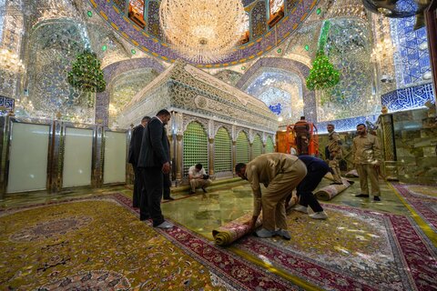 روپوش ضریح امیرالمؤمنین (ع) تعویض شد