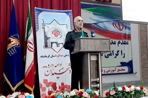 سردار « بهمن ریحانی» فرمانده سپاه حضرت نبی اکرم (ص) استان کرمانشاه، در اجلاسیه شهدای حقوق‌دان استان کرمانشاه