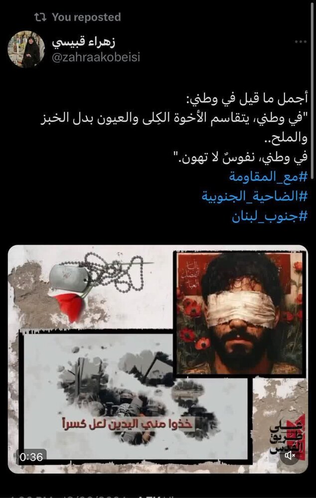 روایتی از فداکاریهای مردم لبنان از نگاه یک بانوی فعال رسانهای در لبنان