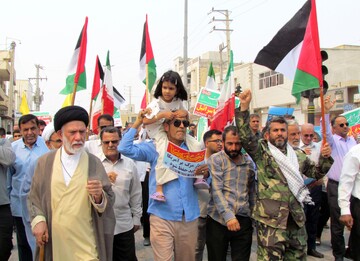 فیلم| راهپیمایی مردم بندر دیر در حمایت از مردم غزه و لبنان