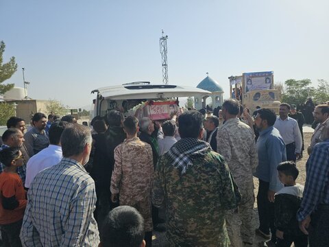 تصاویر/تشییع و خاکسپاری شهید زمانی باجگانی در بافق و  روستای باجگان