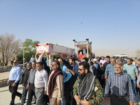 تصاویر/تشییع و خاکسپاری شهید زمانی باجگانی در بافق و  روستای باجگان