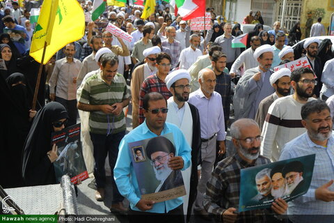 Photos/ Marche des habitants de Qom condamnant les attaques du régime sioniste contre le Liban