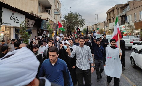 عزاداری طلاب مدارس علمیه قم در سوگ شهادت سید مقاومت