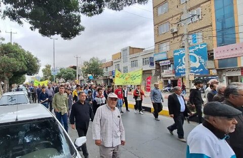 تصاویر/راهپیمایی مردم شهرستان قروه در محکومیت شهادت سیدحسن نصرالله