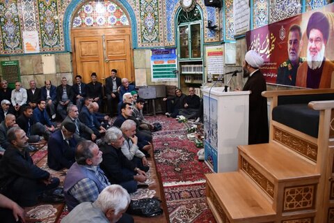 تصاویر/ مراسم گرامیداشت سید حسن نصرالله در  امامزاده سید بهلول (ع) خوی