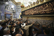 Lady Masoumeh shrine in Qom covered in black