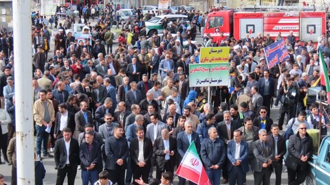 تصاویر/ راهپیمایی روز ۱۳ آبان در شاهین‌دژ