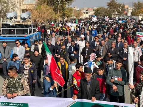 تصاویر/ راهپیمایی ۱۳ آبان در شهرستان چایپاره