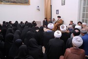 Members of Jamiat Al-Zahra Seminary meet with Leader of Islamic Revolution