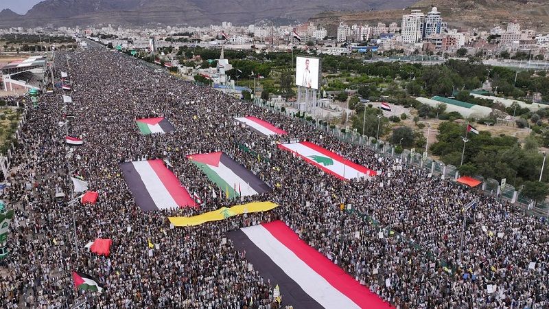 مردم یمن در ۴۶۰ میدان در حمایت از غزه و لبنان راهپیمایی کردند