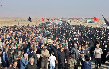 تصاویر/ تشییع شهید گمنام در روستای زائرعباسی بوشهر