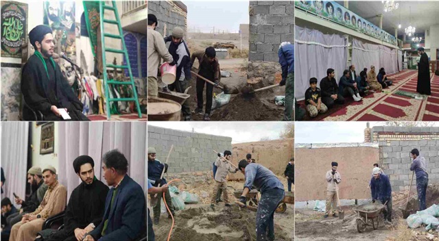 ساخت خانه عالم در روستای سنگ آتش با همکاری جهادگران و مبلغان حوزه علمیه خراسان