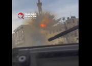 An Israeli tank commander arbitrary shelling a mosque in Gaza without an apparent reason