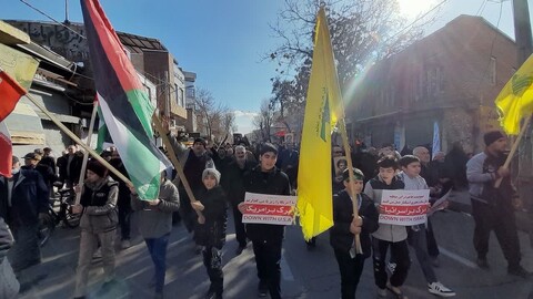 تصاویر/ راهپیمایی نمازگزاران جمعه  میانه در همبستگی با مردم مقتدر غزه