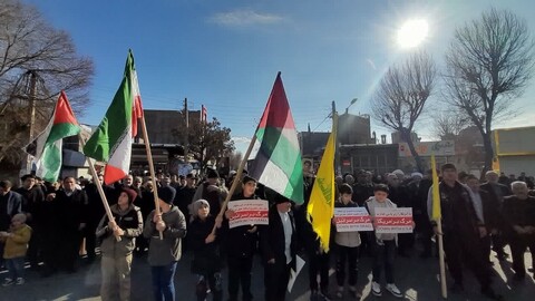 تصاویر/ راهپیمایی نمازگزاران جمعه  میانه در همبستگی با مردم مقتدر غزه