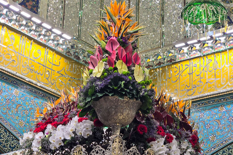 تصاویر/ گل‌آرایی ضریح مطهر رضوی به مناسبت اعیاد شعبانیه