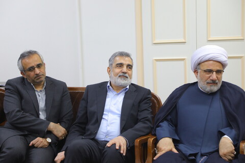 تصاویر / دیدار رییس سازمان انرژی اتمی کشور با آیت الله حسینی بوشهری