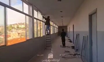 فیلم | بازسازی مدرسه نبطیه لبنان با کمک های مردمی قرارگاه نصر قم