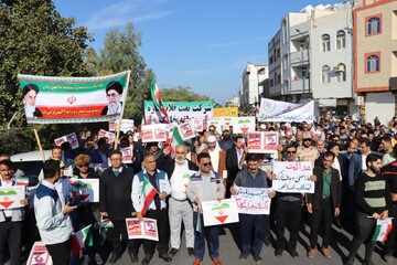 راهپیمایی ۲۲ بهمن در خارگ به روایت تصویر